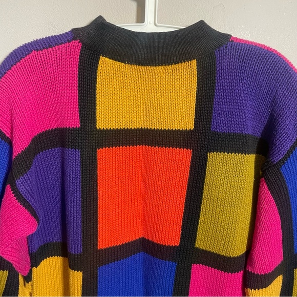 Express Tricot Vintage Color block Sweater Oversized small - Picture 2 of 6